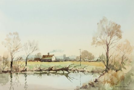 Sydney Vale FRSA - Mid 20th Century Watercolour, Pond at Terling