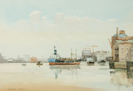 Sydney Vale FRSA - Mid 20th Century Watercolour, Rotherhithe Dockyard