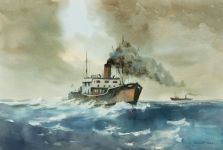 Sydney Vale FRSA - Mid 20th Century Watercolour, Boat on Open Waters