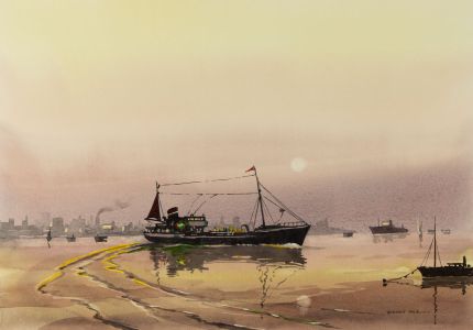 Sydney Vale FRSA - Mid 20th Century Watercolour, Starboard Light, River Thames