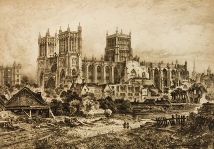 Charles Bird - Late 19th Century Etching, Bristol Cathedral