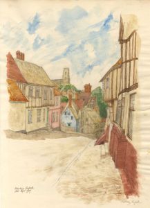 Austin Blomfield - 1967 Watercolour, Kersey Suffolk