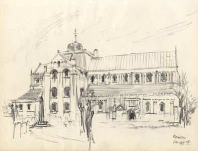 Austin Blomfield - 1945 Charcoal Drawing, Romsey