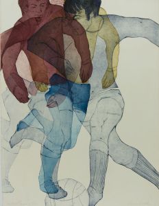 Limited Edition 1972 Etching - Football Players