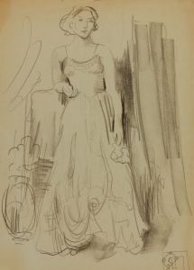 Georg Mayer-Marton - Mid 20th Century Pastel, Study of Woman in Gown