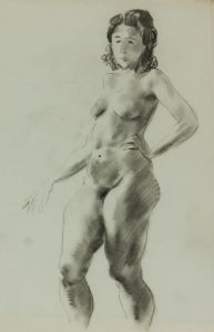 Georg Mayer-Marton - Mid 20th Century Charcoal Drawing, Nude Study