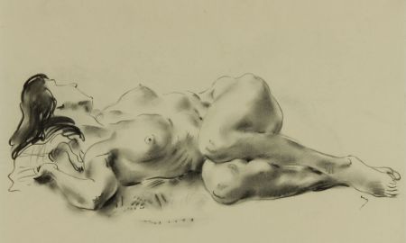 Georg Mayer-Marton - Excellent Mid 20th Century Charcoal Drawing, Nude
