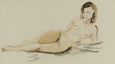 Georg Mayer-Marton - Mid 20th Century Watercolour, Reclining Nude