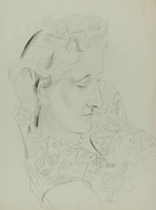 Georg Mayer-Marton - Mid 20th Century Graphite Drawing, Woman in Floral Dress