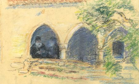 Dorothy Willis - Mid 20th Century Pastel, St. Barnabas Famagusta, Cyprus