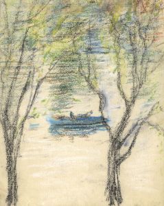 Dorothy Willis - Mid 20th Century Pastel, River Landscape with Trees