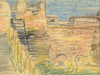 Dorothy Willis - Mid 20th Century Pastel, Famagusta Castle, Cyprus