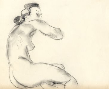 Georg Mayer-Marton - Mid 20th Century Charcoal Drawing, Nude Study