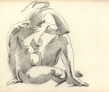 Georg Mayer-Marton - Mid 20th Century Charcoal Drawing, Nude