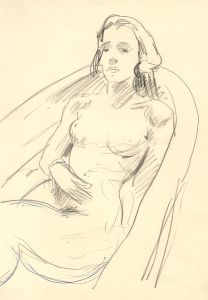 Georg Mayer-Marton - Mid 20th Century Coloured Pencil, Nude in Bath Tub