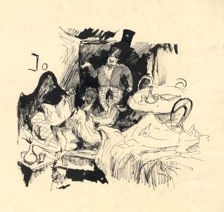 Georg Mayer-Marton - Mid 20th Century Pen and Ink Drawing, Bedroom Scene