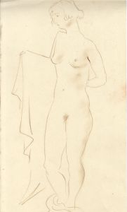 Georg Mayer-Marton - Mid 20th Century Pastel, Nude with Towel