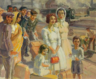 Harold Dearden (1888-1962) - Impressionist Oil, Waiting for the Train
