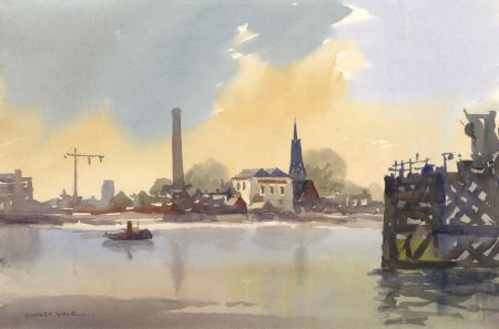 Sydney Vale FRSA - Mid 20th Century Watercolour, Wapping Church, Waterman's Arms
