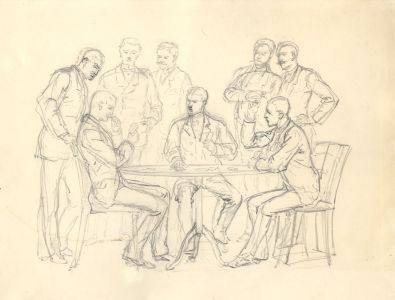 Harry B. Tansley - Late 19th Century Graphite Drawing, Playing Cards