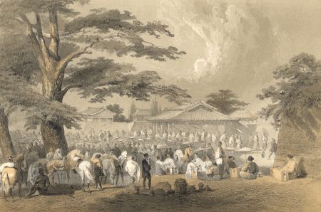 Wilhelm Heine - 1856 Lithograph, Market Place at Napha