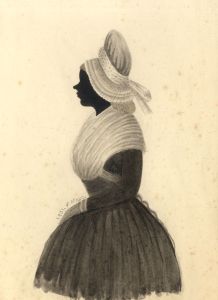 F. Mays - Fine 1831 Gouache, Silhouette Portrait of a Lady