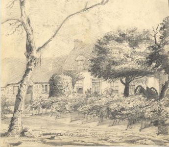 Late 19th Century Graphite Drawing - Study of a House