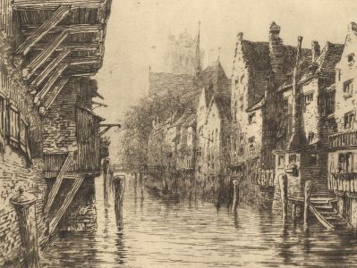 Ernest George (1839-1922) - Early 20th Century Etching, View of Dordrecht