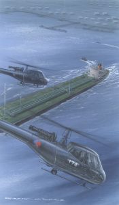 Gordon Davies (1926-2007) - Gouache, Hyper-Realist Navy Helicopters Illustration