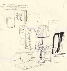 Barbara Dorf - Mid 20th Century Coloured Pencil, House Interior