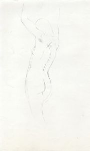 Barbara Dorf - Mid 20th Century Graphite Drawing, Female Nude Study