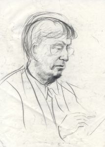 Barbara Dorf - Mid 20th Century Charcoal Drawing, Portrait of a Man