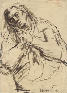 Barbara Dorf - 1956 Watercolour, Sleeping Figure