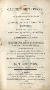 Thomas Sheraton - 1803 The Cabinet Dictionary (with engraved copper plates)