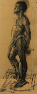 John Sergeant - Signed 1962 Mixed Media, Male Study