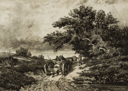 Fritz Krostewitz (1860 - 1913) - Late 19th Century Etching, Sur le Chemin