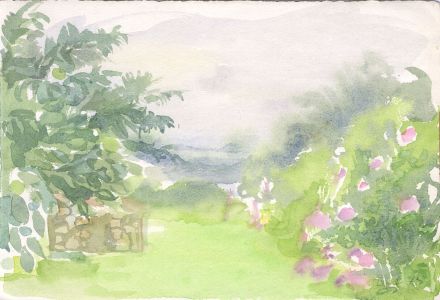 Barbara Dorf - 1975 Watercolour, Garden View