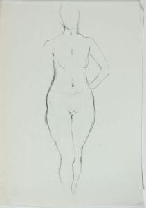 Barbara Dorf - Mid 20th Century Charcoal Drawing, Nude Study