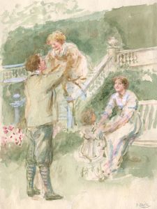 Joseph Clark - Late 19th Century Watercolour, Family Time