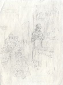Joseph Clark - Late 19th Century Graphite Drawing, Receiving a Letter