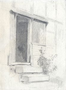 Joseph Clark - Late 19th Century Graphite Drawing, House Entrance