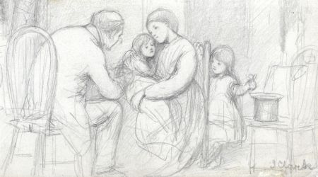 Joseph Clark - Signed Late 19th Century Graphite Drawing, Doctor Comes Round