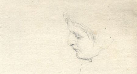 Joseph Clark - Small Late 19th Century Graphite Drawing, Portrait Sketch