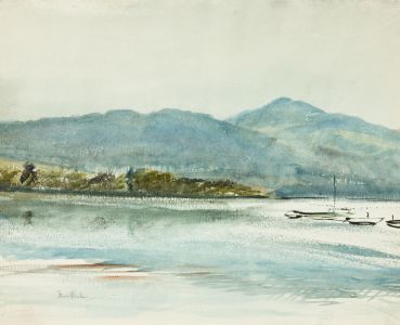 Irene Bache (1901-1999) - 1973 Watercolour, Looking West Across Derwent Water