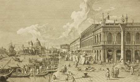 Antonio Visentini after Canaletto 1751 Engraving, Venice "Prospectus a Columna-"