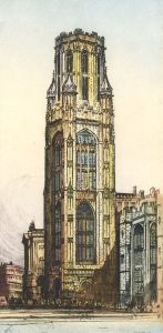 Edward Sharland (1884-1967) - Early 20th Century Etching, Wills Memorial Tower
