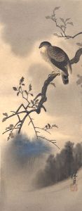 Mid 20th Century Mixed Media - Bird on a Branch