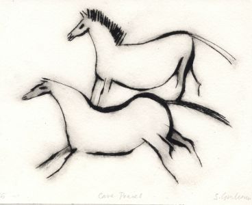 S. Graham - Limited Edition Contemporary Etching, Cave Ponies