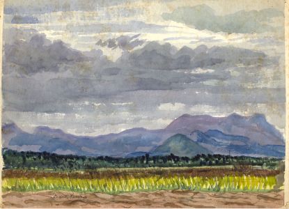 Irene Bache (1901-1999) - 1957 Watercolour, Mallorca Landscape