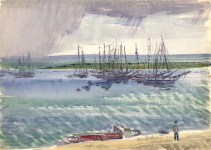 Irene Bache (1901-1999) - Signed 1949 Watercolour, Famagusta Harbour